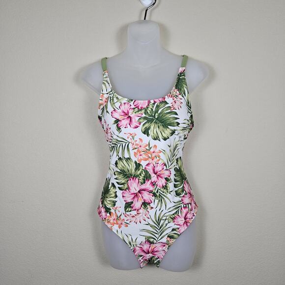 Hurley Swimsuit Bayshore Pink Women S Floral Strappy One Piece Hawaiian Hibiscus - Picture 1 of 16
